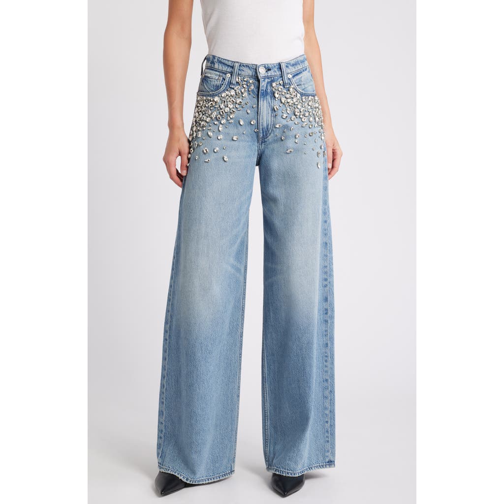 Rag & Bone Featherweight Sofie High-rise Wide Embellished Jeans In Mali Jewel
