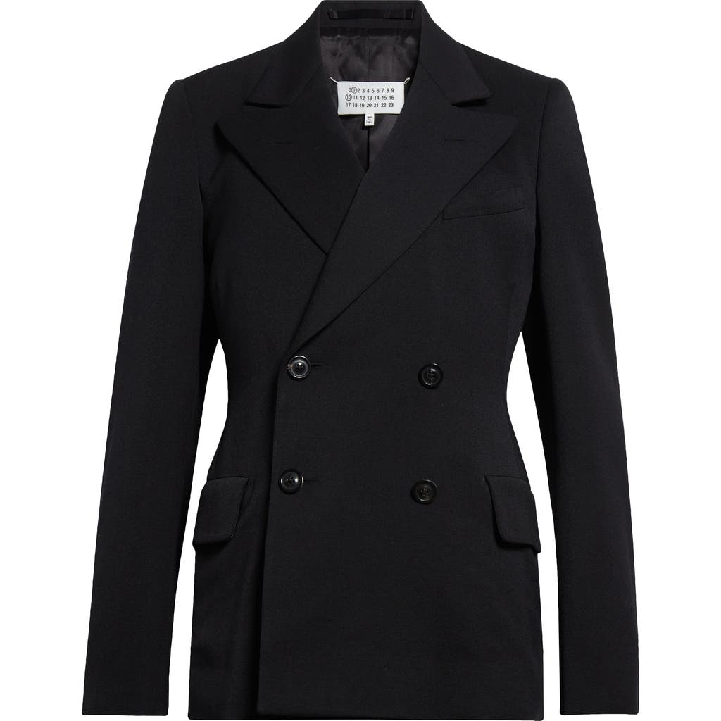 Maison Margiela Slim-fit Wool Jacket With A Fitted Waist In Black