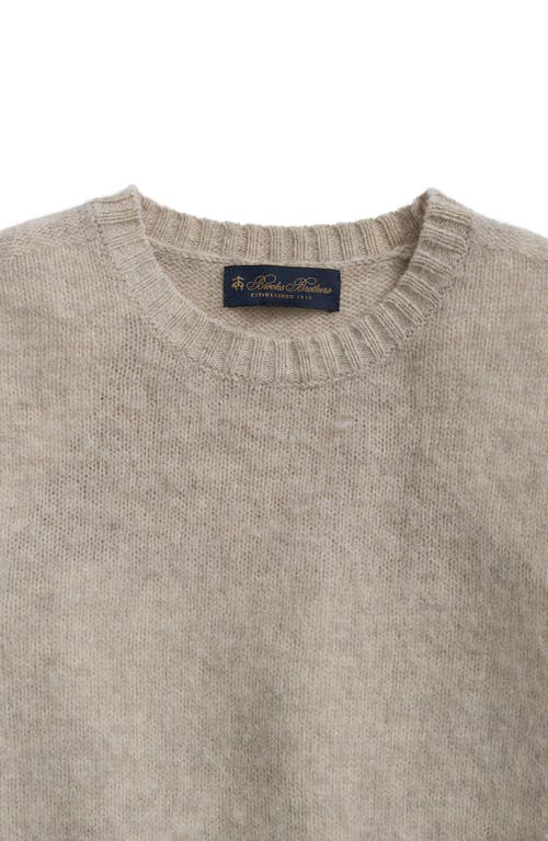 Shop Brooks Brothers Brushed Wool Sweater In Nougat