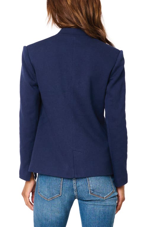 Gibsonlook Inverted Notch Collar Cotton Blend Knit Blazer In Navy Peacoat