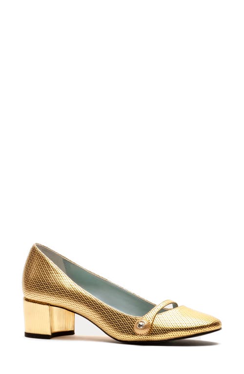 Shop Frances Valentine Gaga Pump In Leather Gold