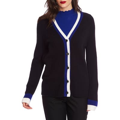 Court & Rowe Stripe Trim Cardigan, Black