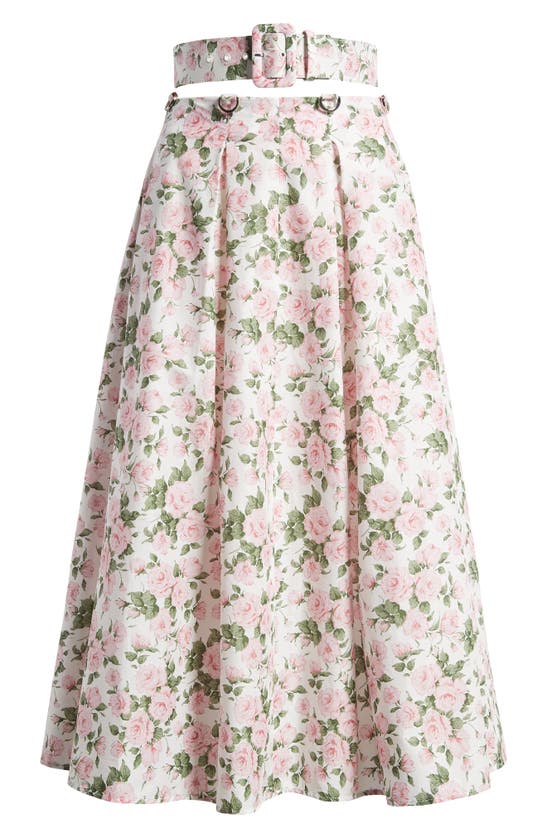 Shop Dauphinette X Liberty London Carline Rose Floating Belted A-line Skirt