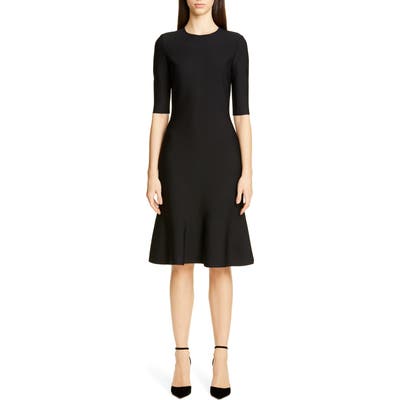 St. John Collection Luxe Sculpture Elbow Sleeve Dress, (similar to 1) - Black