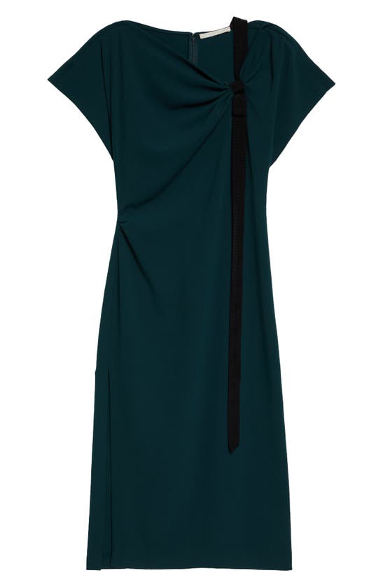 Shop Jason Wu Collection Knot Neck Crepe Dress In Hunter Green