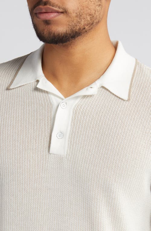 Shop Rag & Bone Harvey Knit Polo In Taupe Multi