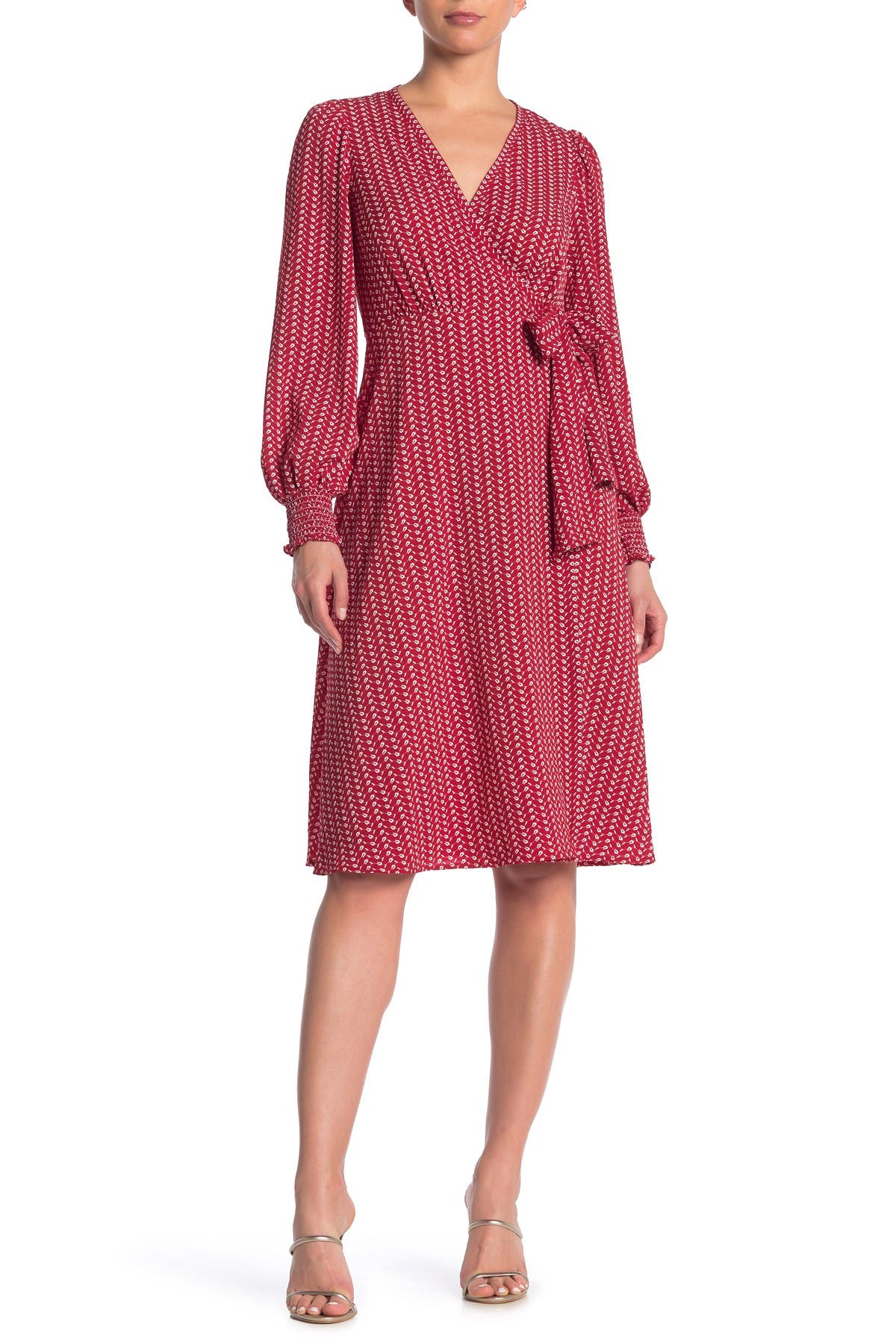 max studio red wrap dress