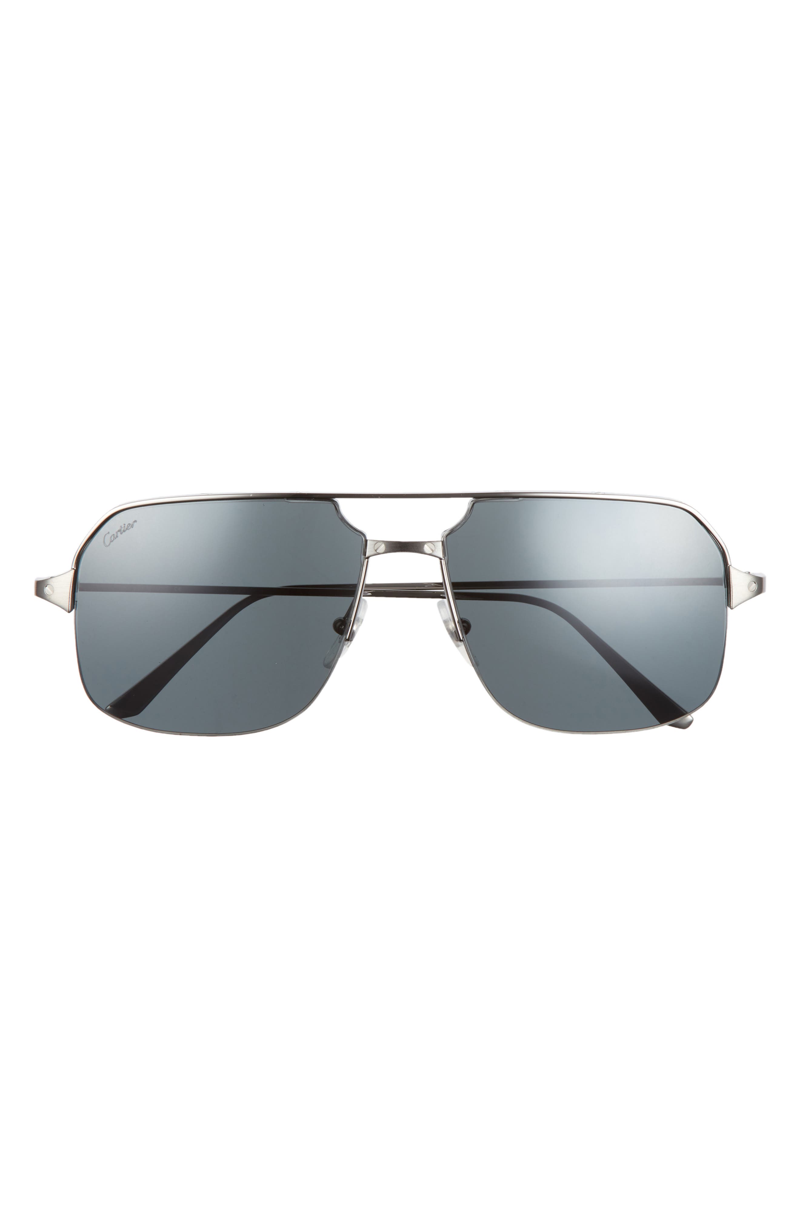 Cartier 60mm Oversize Aviator Sunglasses in Ruthenium at Nordstrom