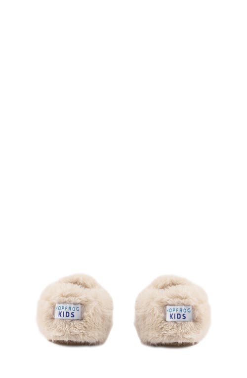 Hopfrög Kids Furry Furry Faux Fur Slipper In Off-white