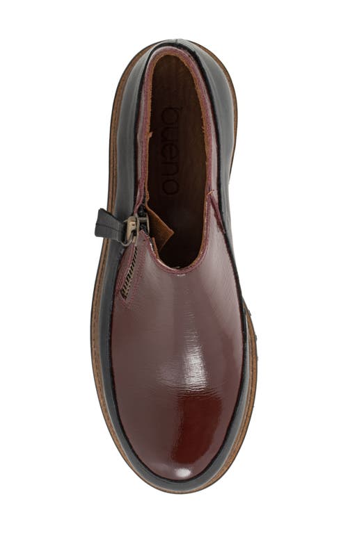 Bueno Amelia Zip-up Loafer In Bordeaux Patent
