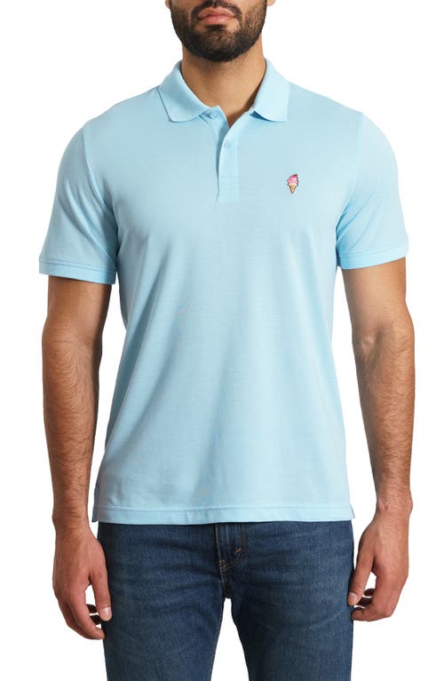 Jared Lang Ice Cream Cone Embroidered Piqué Polo In Blue