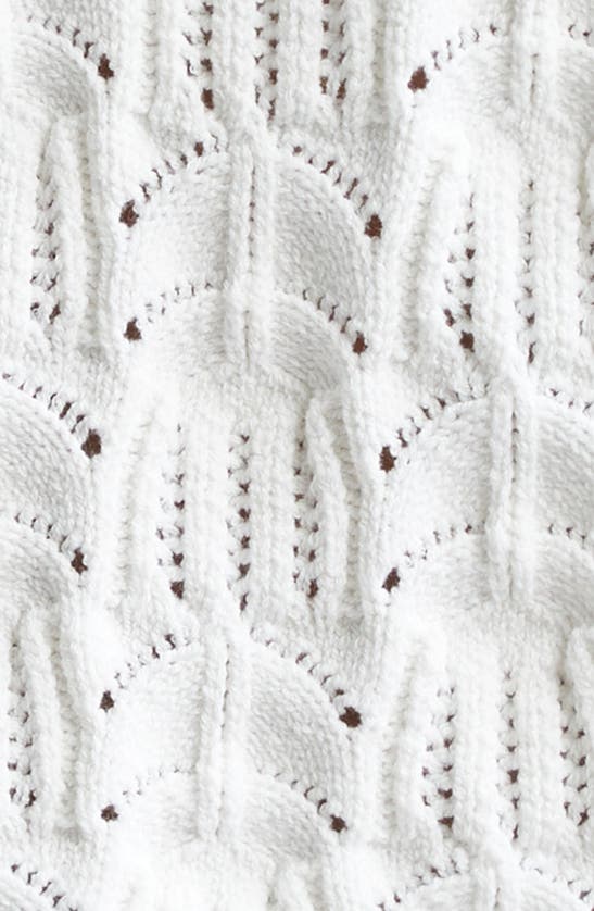 Shop Vince Baja Crochet Sweater In Optic White
