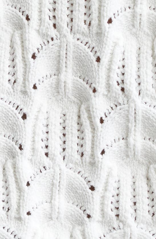 Shop Vince Baja Pointelle Sweater In Optic White