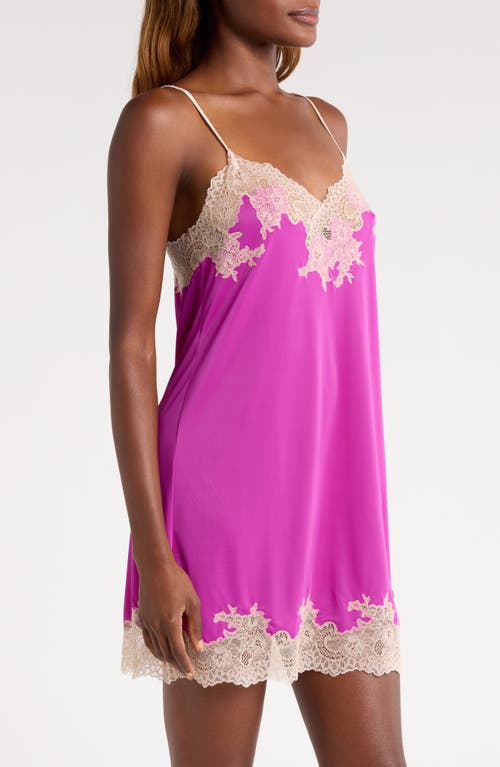 Shop Natori Enchant Lace Trim Satin Chemise In Radiant Orchid