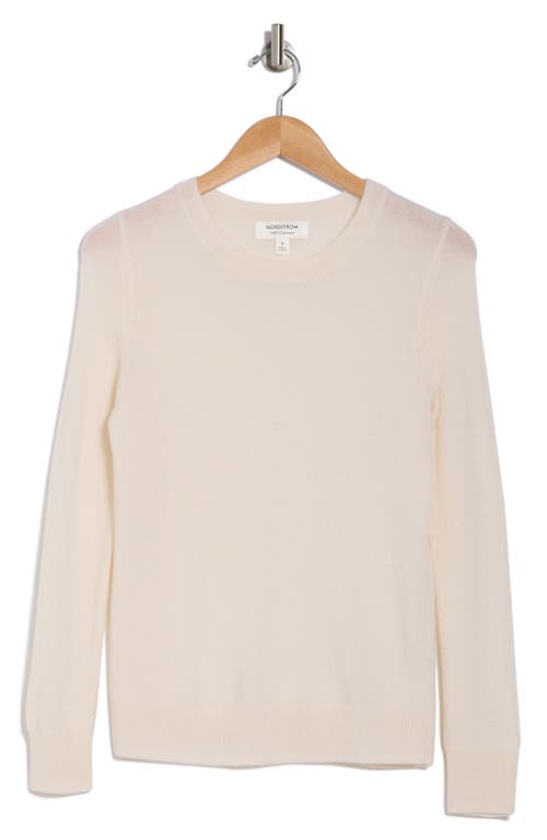 Nordstrom Crewneck Cashmere Sweater In Ivory Pristine