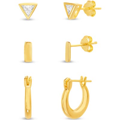 Lesa Michele Set Of 3 Stud And Hoop Earrings