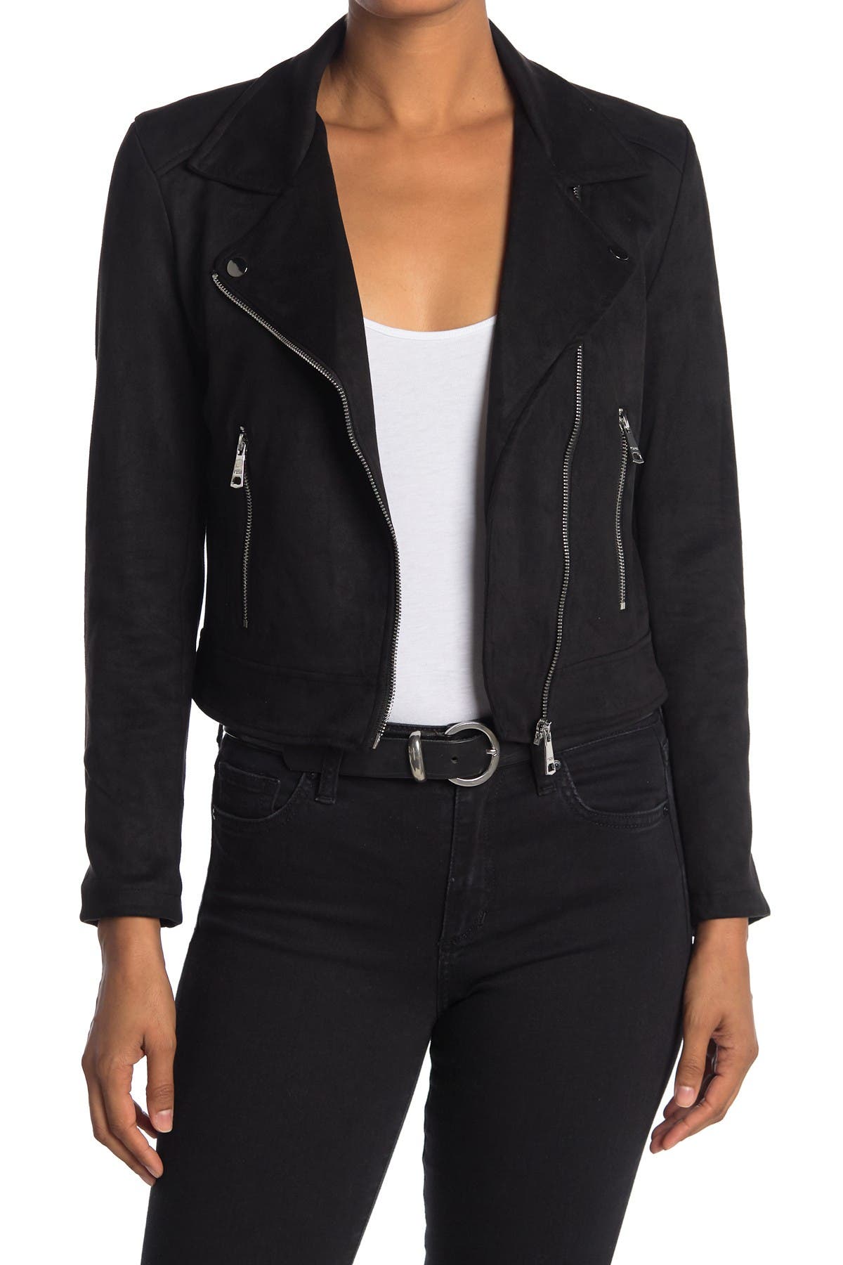 vigoss faux suede moto jacket