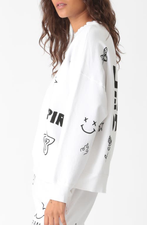 Shop Electric & Rose Classic Doodle Pullover Sweatshirt In Cloud/onyx