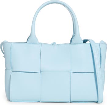 Bottega Veneta Tie Mini Intrecciato Leather Shoulder Bag - Blue