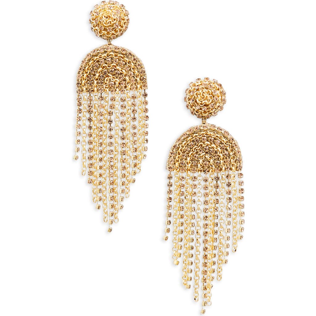 Deepa Gurnani Lorelei Beaded Chandelier Earrings In Gold