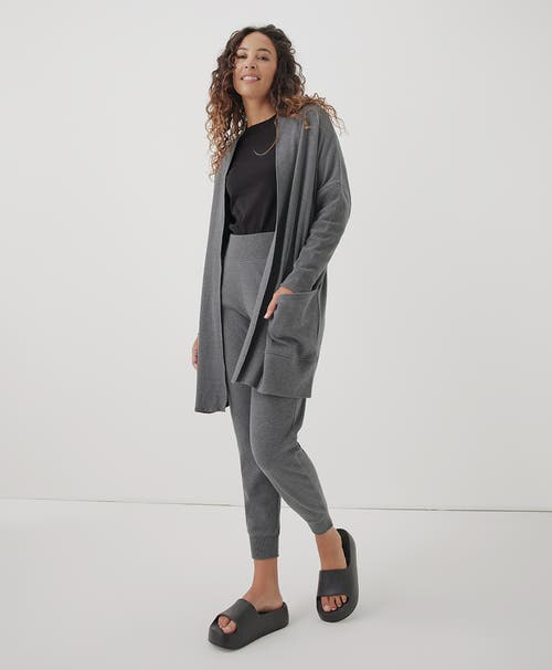 Pact Organic Cotton Airplane Cardigan In Medium Grey Heather