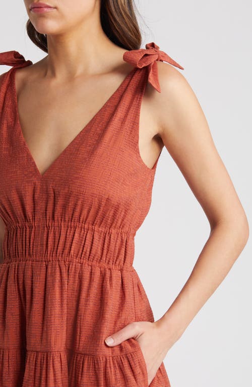 Shop Chelsea28 Tiered Tie Strap Minidress In Rust Clay