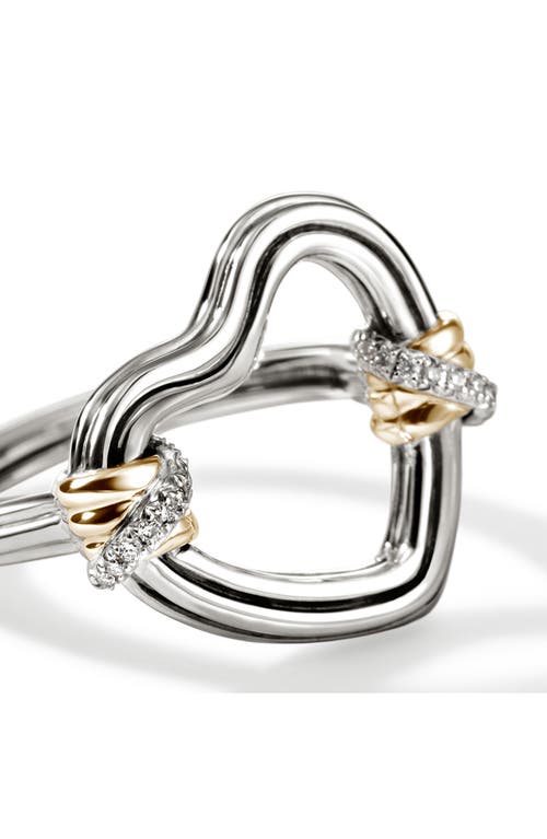 Shop John Hardy Bamboo Collection Heart Ring In Silver/gold