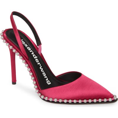 Alexander Wang Rina Crystal Embellished Satin Pump, Pink