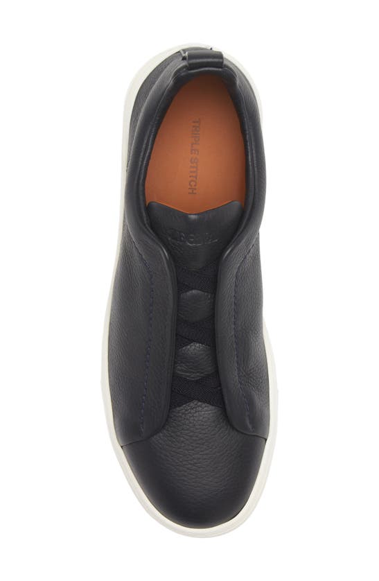 ZEGNA ZEGNA TRIPLE STITCH DEERSKIN LEATHER SLIP-ON SNEAKER