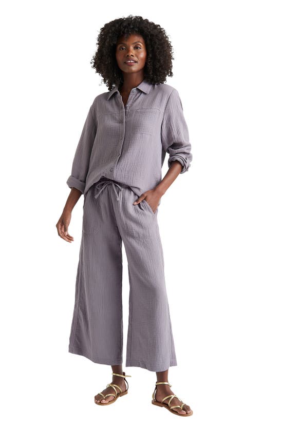 Splendid Kit Cotton Palazzo Pants In Oyster