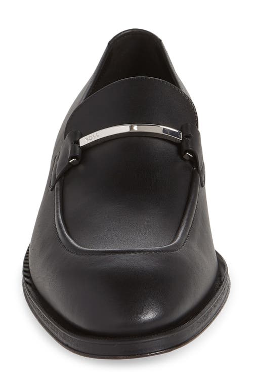 Shop Hugo Boss Boss Derrek Apron Toe Bit Loafer In Black