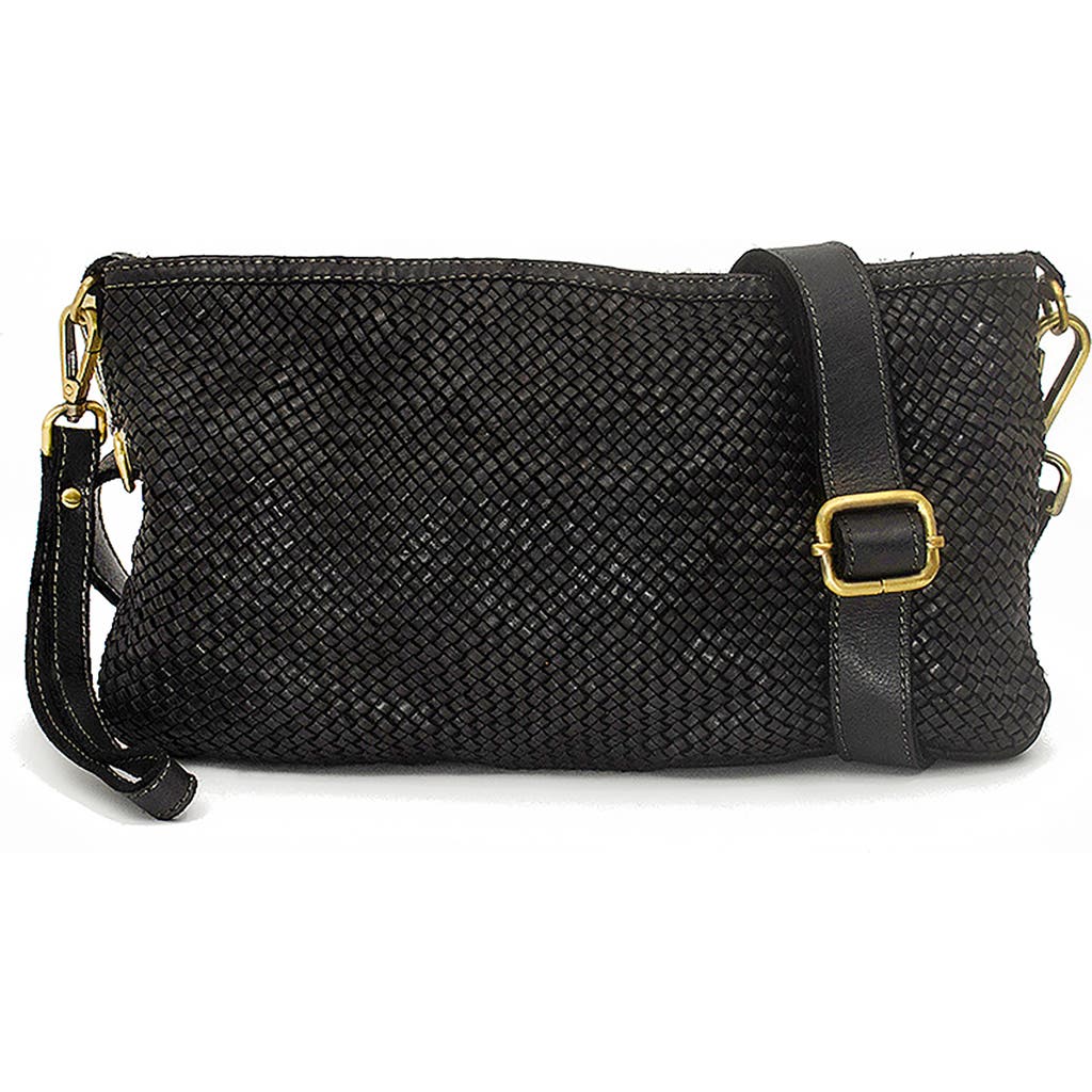 Bolsa Nova Laura Woven Crossbody In Black