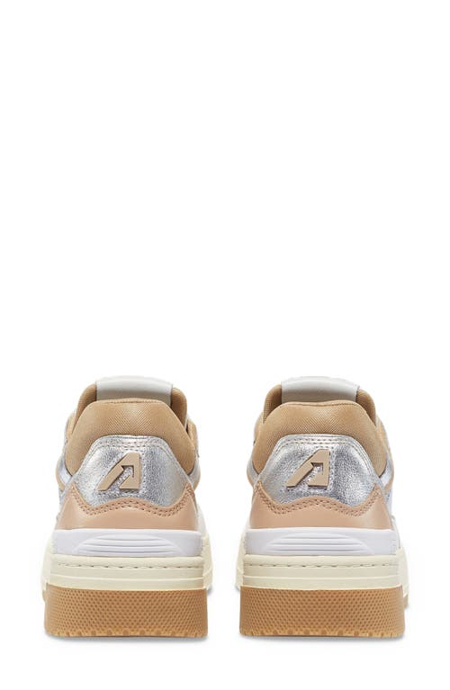 Shop Autry Clc Mixed Media Low Top Sneaker In White/candging