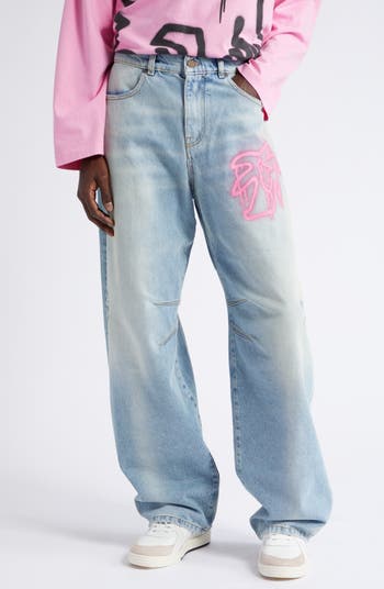 Light Blue Carrot Leg Jeans, Jeans