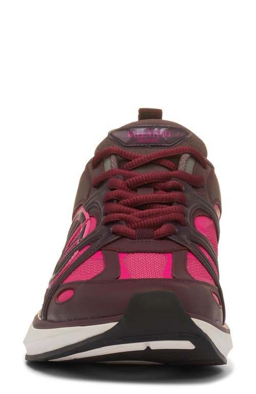 Shop Valentino Garavani Vlogo Easyjog Sneaker In Rubin/pink/silver