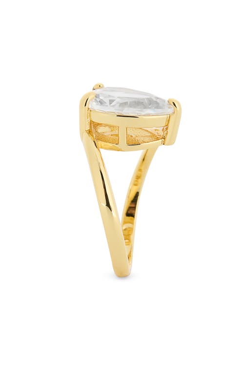 Covet Toi Et Moi Cz Teardrop Ring In Gold