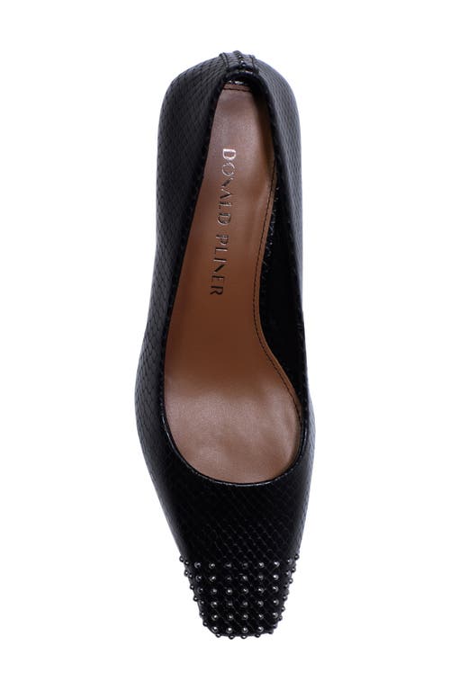 Donald Pliner Croc Embossed Pump In Black