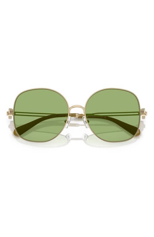 Tory Burch 56mm Round Sunglasses In Gold Pink
