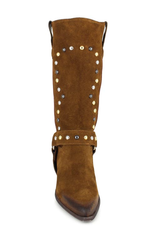 Shop Ziginy Giana Studded Western Boot In Tan