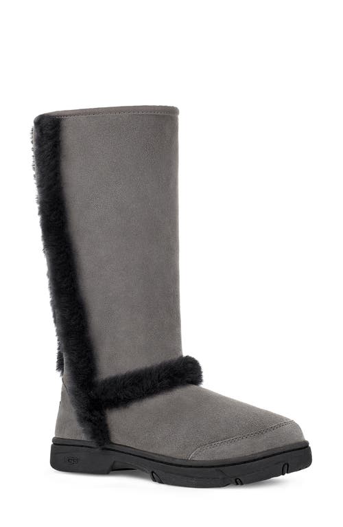 Ugg(r) Sunburst Genuine Shearling Tall Boot In Grey/black