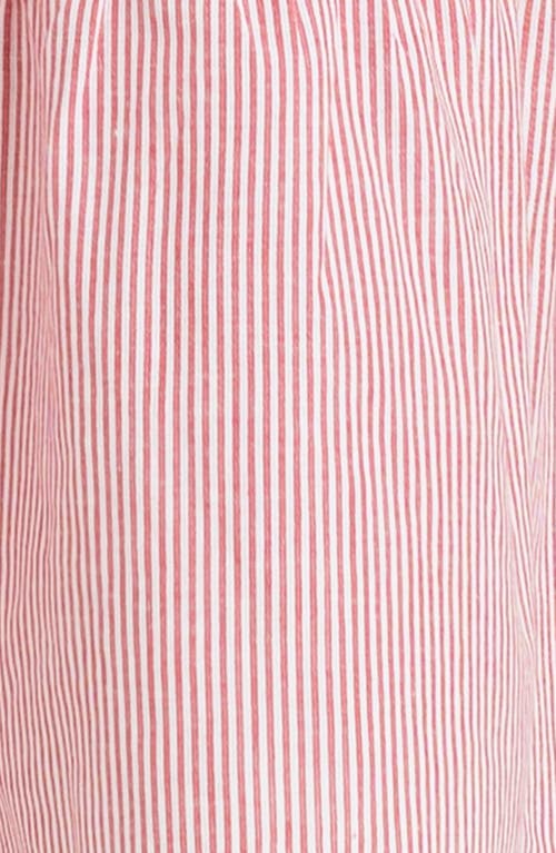 Seraphine Stripe Cotton Maternity/nursing Midi Sundress In Red/white