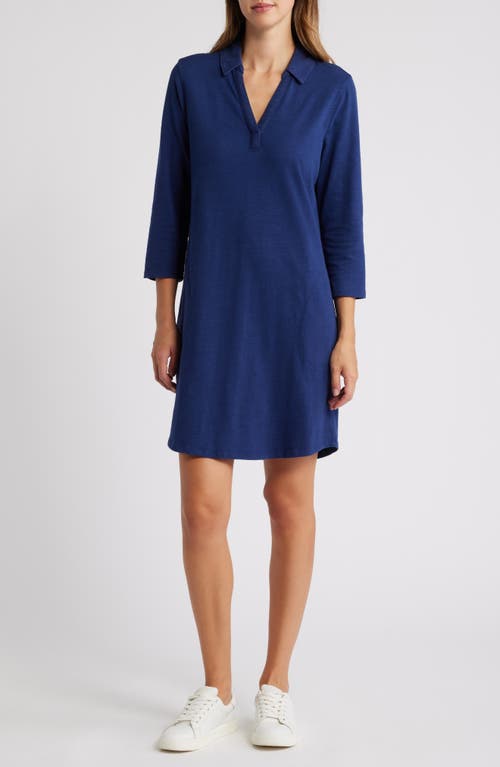 Tommy Bahama Ashby Isles Long Sleeve Cotton Jersey Polo Dress in Island Navy 