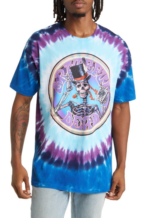 Amiri Blue Tie-dye Grateful Dead Bear T-shirt for Men