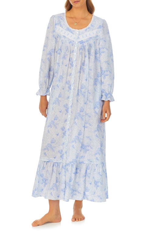 Eileen West Long Sleeve Ballet Nightgown Blue Print at Nordstrom,