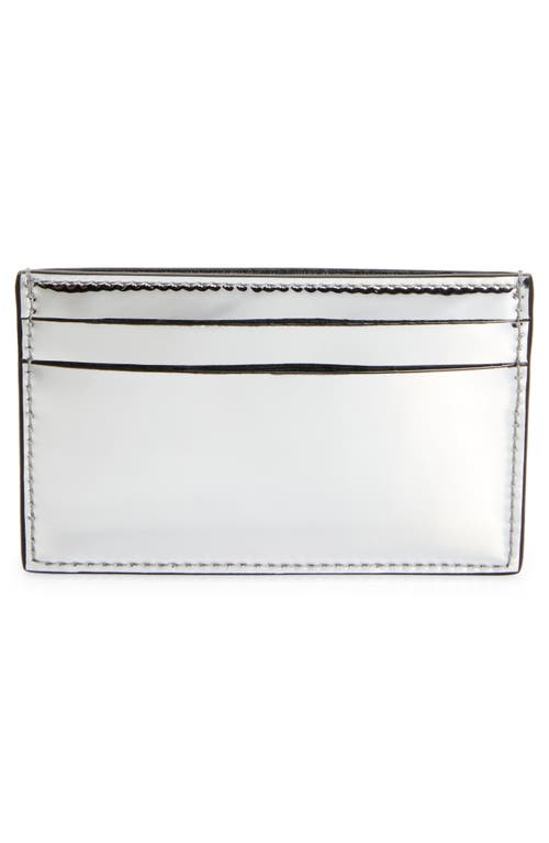 Shop Alexander Mcqueen Graffiti Logo Card Holder In Silver