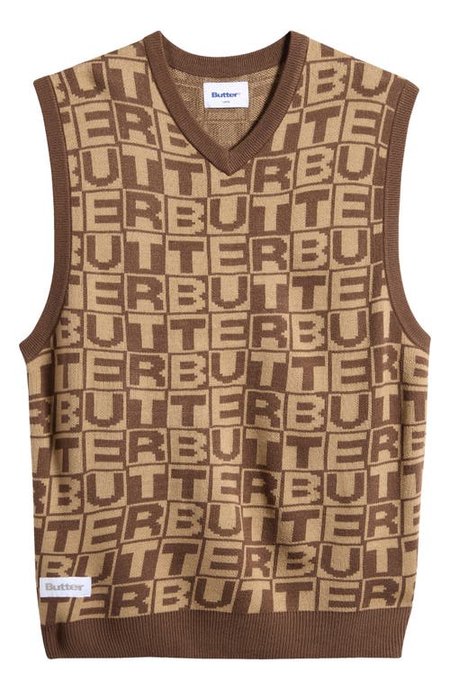 Shop Butter Goods Tiles Knit Sweater Vest In Brown