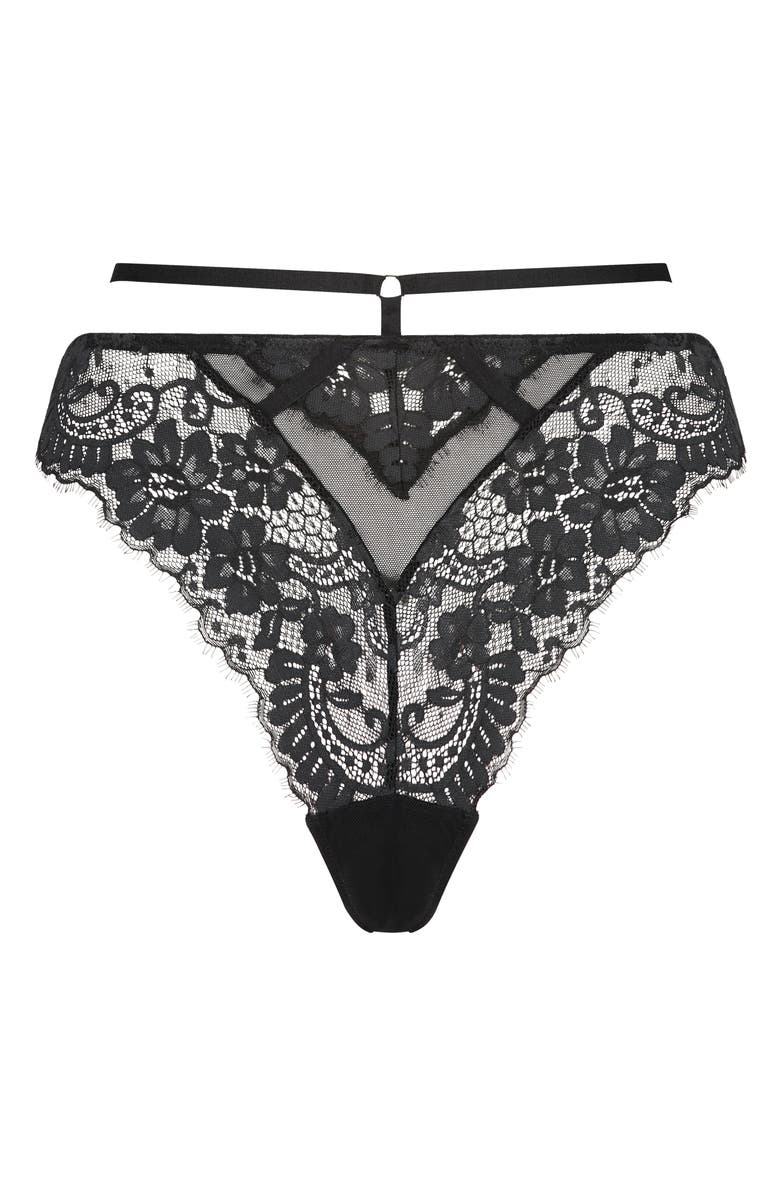 Hunkemöller Lidia Strappy High Waist Lace & Mesh Thong | Nordstrom