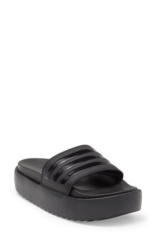 adidas Adilette Sandal in Black/Black/Black 