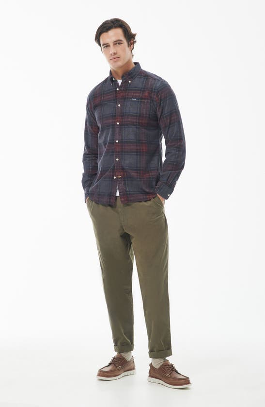 Barbour Southfield Plaid Tailored Button-down Shirt In Grey Marl