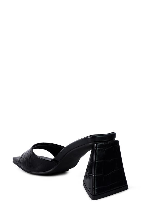 LONDON RAG LONDON RAG TRINITY CROC EMBOSSED TRIANGLE BLOCK HEEL SANDAL